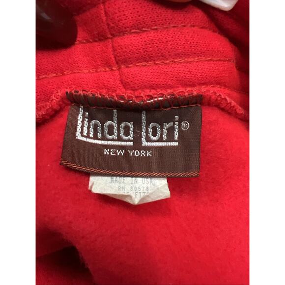 Vintage Linda Lori Women Floral Painted Red One Size Cardigan Sweater Rare - Picture 9 of 10